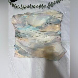 Zara Corset Pastel Cloud Sheer Y2K Tube Top Size XS